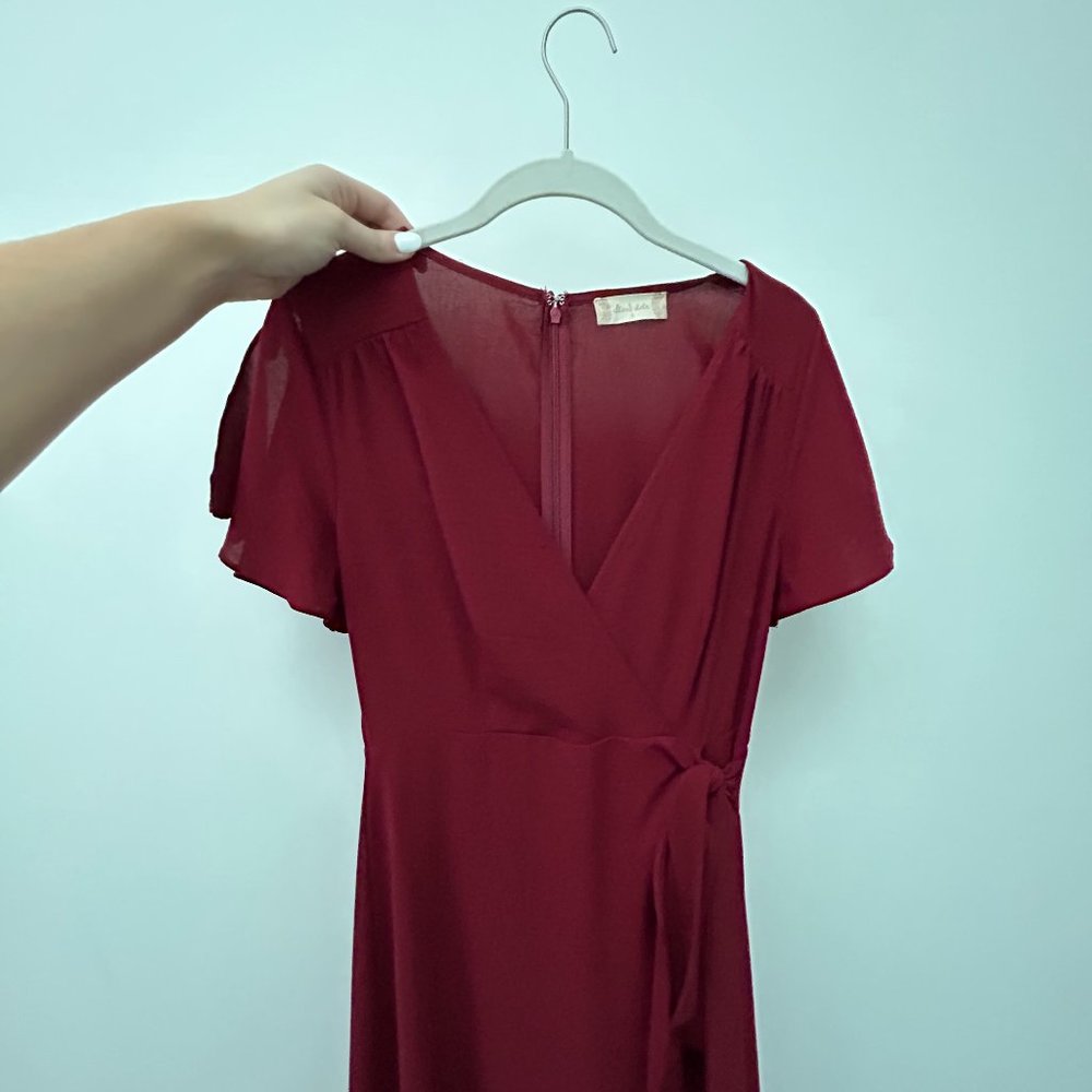 Altar'd State Maxi high-low dark red dress. Size Small